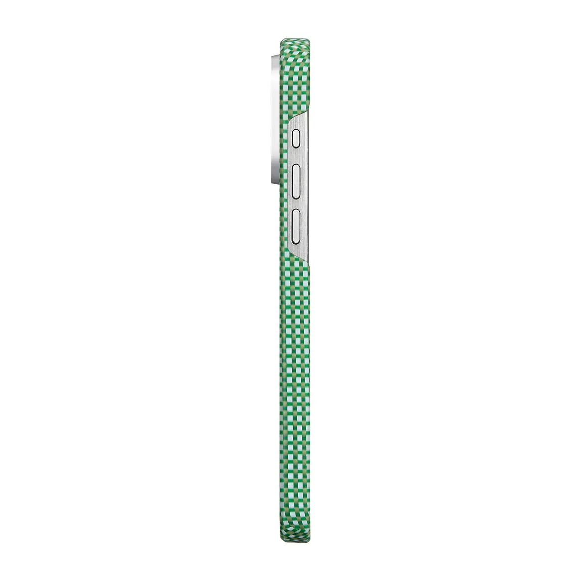 iPhone 15 Pro MagSafe Uyumlu Aramid Fiber Kılıf - Pitaka MagEZ Classic Forest