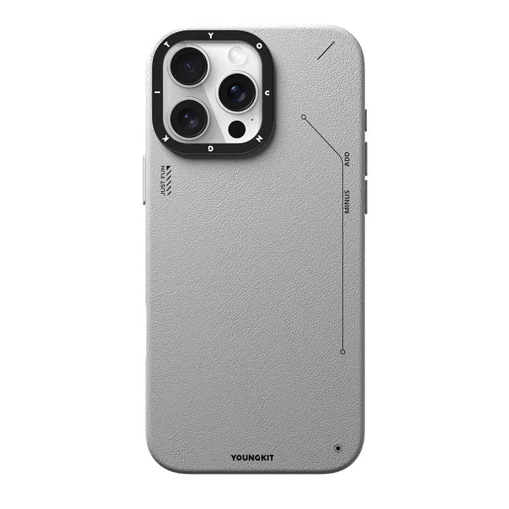 iPhone 15 Pro MagSafe Uyumlu Mat Deri Desenli Kılıf - Youngkit Tech Fashion