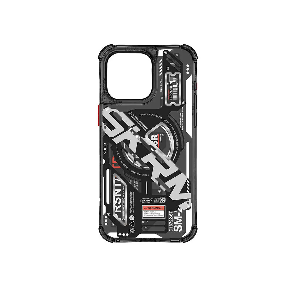 iPhone 15 Pro MagSafe Uyumlu Katmanlı Makine Temalı Kılıf - SkinArma Ekho