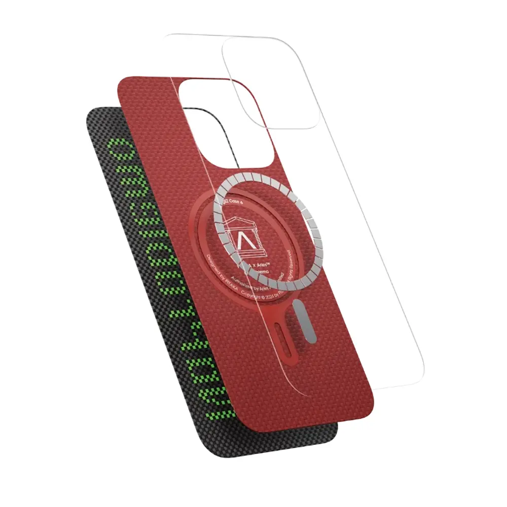 iPhone 15 Pro MagSafe Uyumlu Aramid Fiber Kılıf - Pitaka Tactile Woven Aries