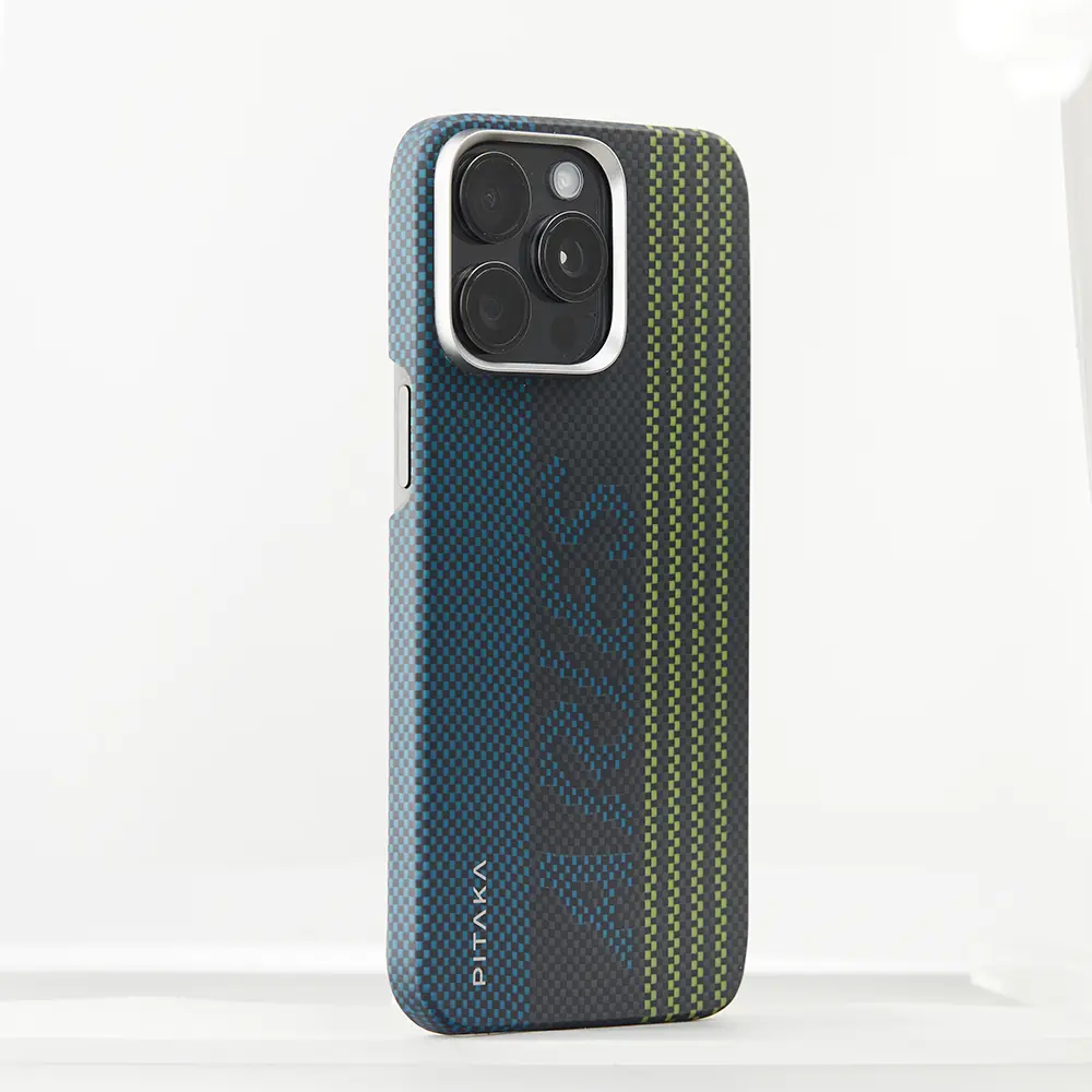 iPhone 15 Pro MagSafe Uyumlu Aramid Fiber Kılıf - Pitaka Tactile Woven Aries