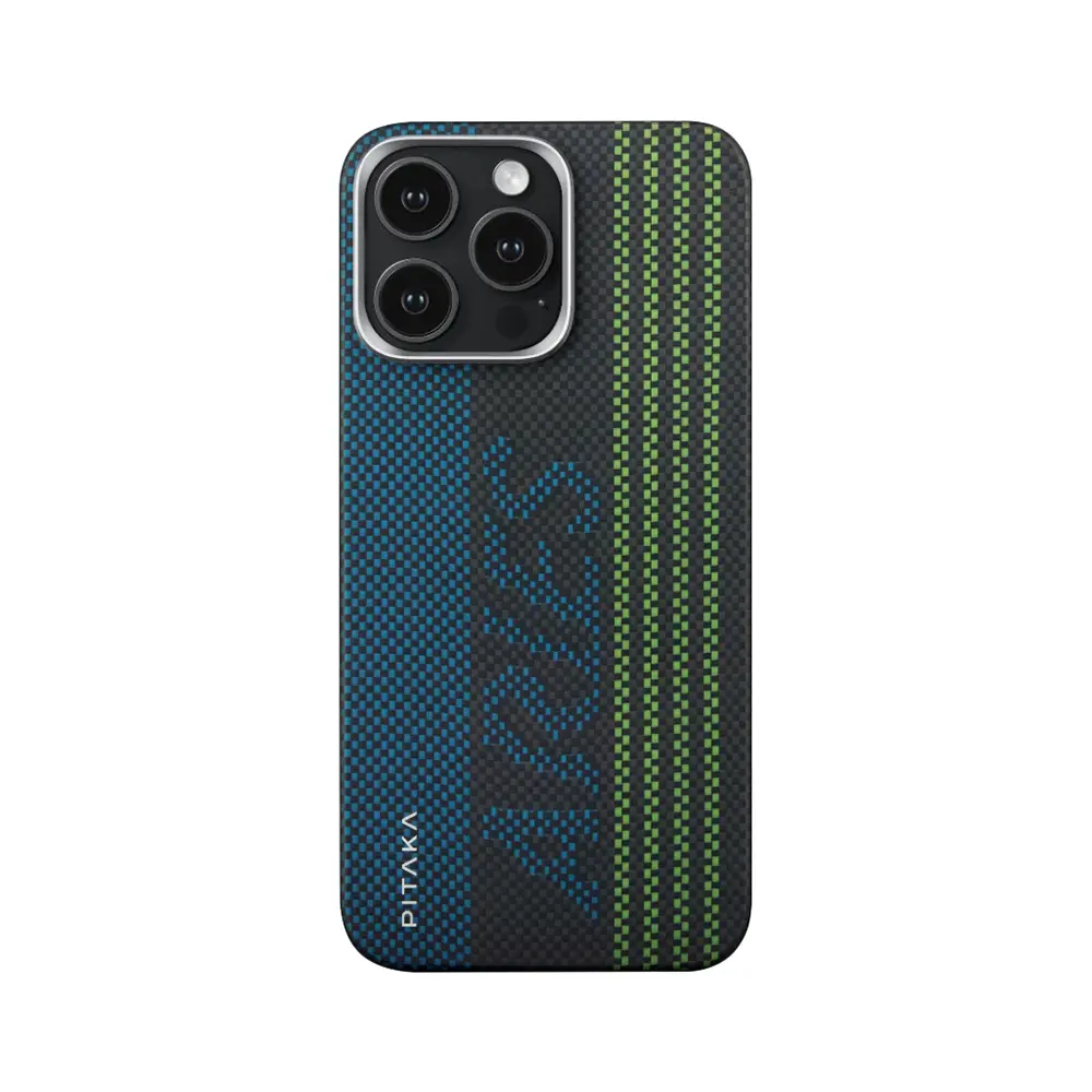 iPhone 15 Pro MagSafe Uyumlu Aramid Fiber Kılıf - Pitaka Tactile Woven Aries