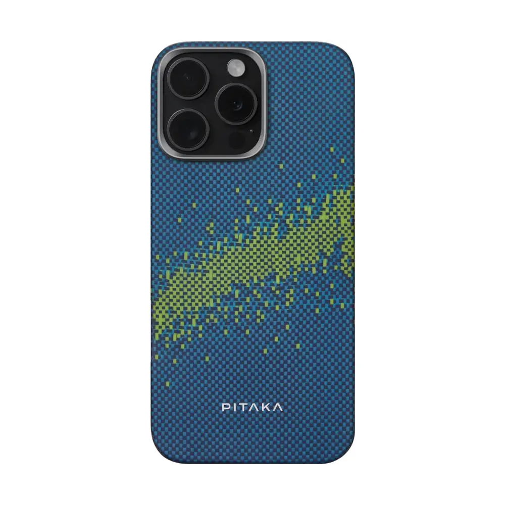 iPhone 15 Pro MagSafe Uyumlu Aramid Fiber Kılıf - Pitaka Tactile Woven Starpeak Milky Way