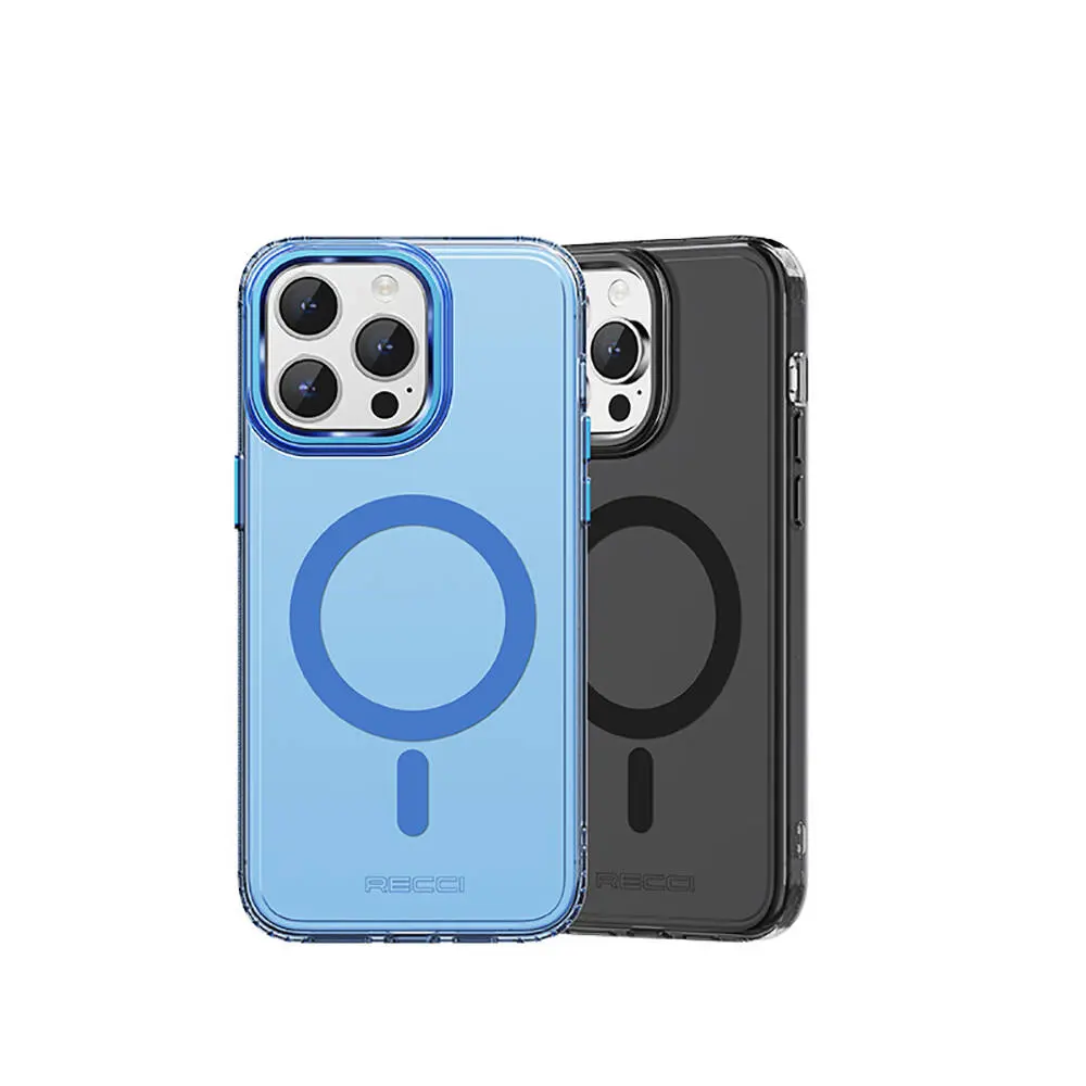 iPhone 15 Pro MagSafe Uyumlu Şeffaf Kılıf - Recci Crystal Color