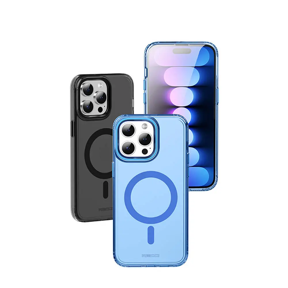 iPhone 15 Pro MagSafe Uyumlu Şeffaf Kılıf - Recci Crystal Color