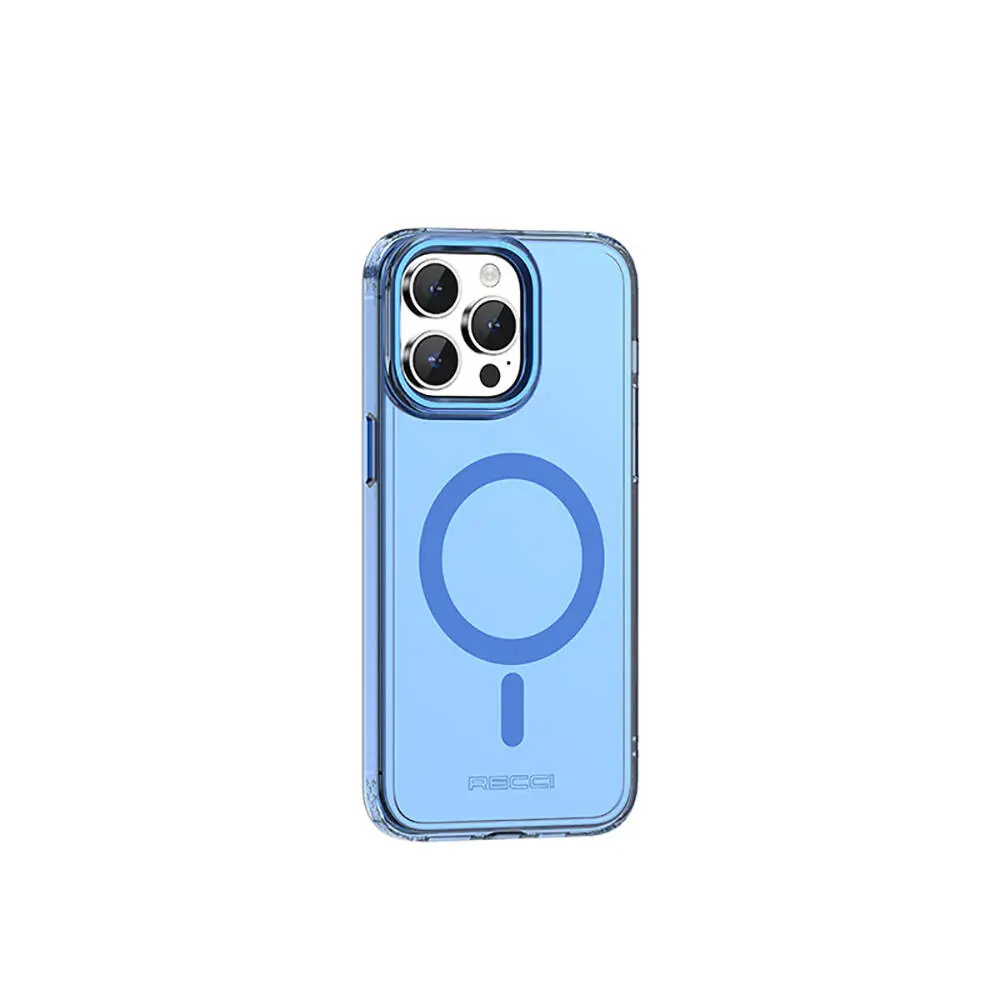 iPhone 15 Pro MagSafe Uyumlu Şeffaf Kılıf - Recci Crystal Color