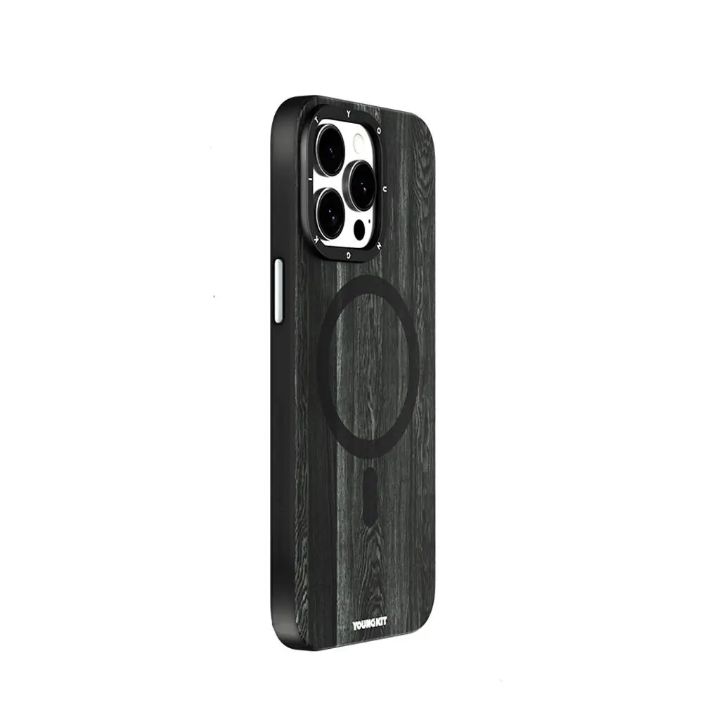 iPhone 15 Pro MagSafe Uyumlu Sararmaya Dayanıklı Kılıf - Youngkit Wood Forest