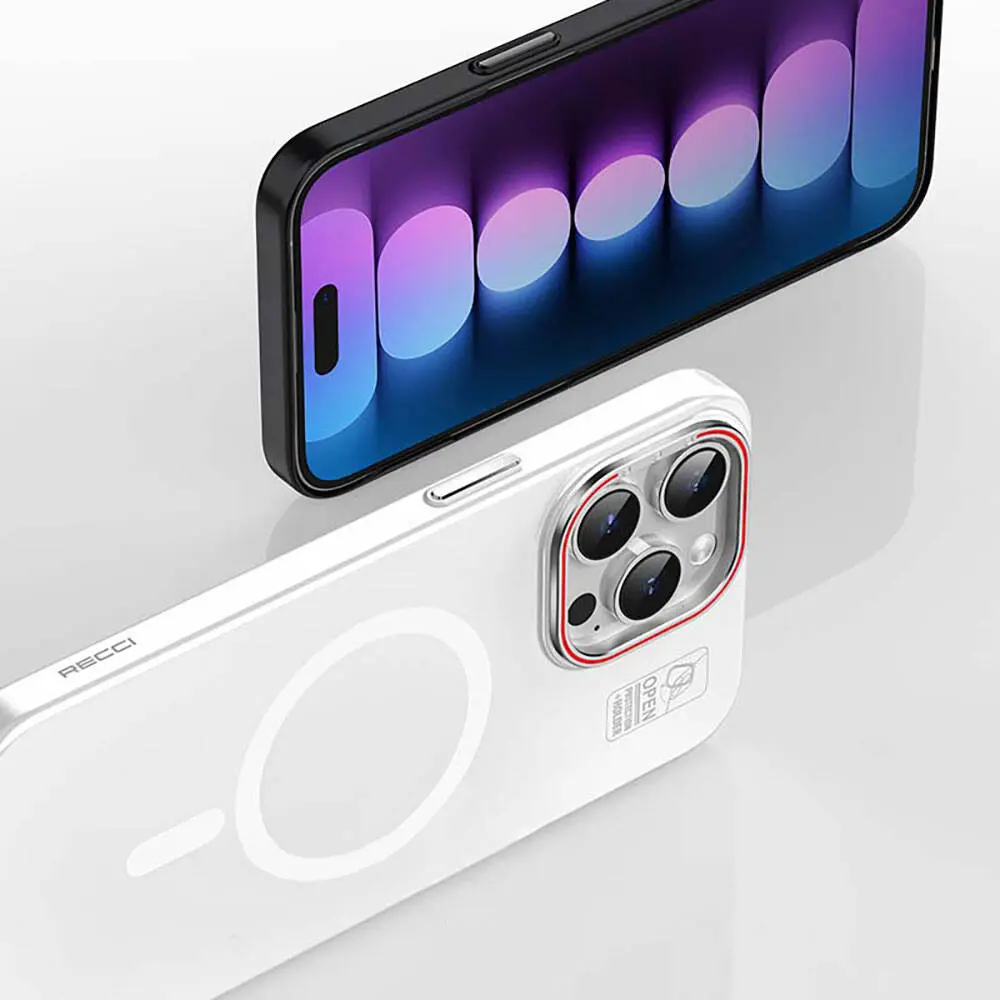 iPhone 15 Pro MagSafe Uyumlu Standlı Mat Kılıf - Recci Glaze