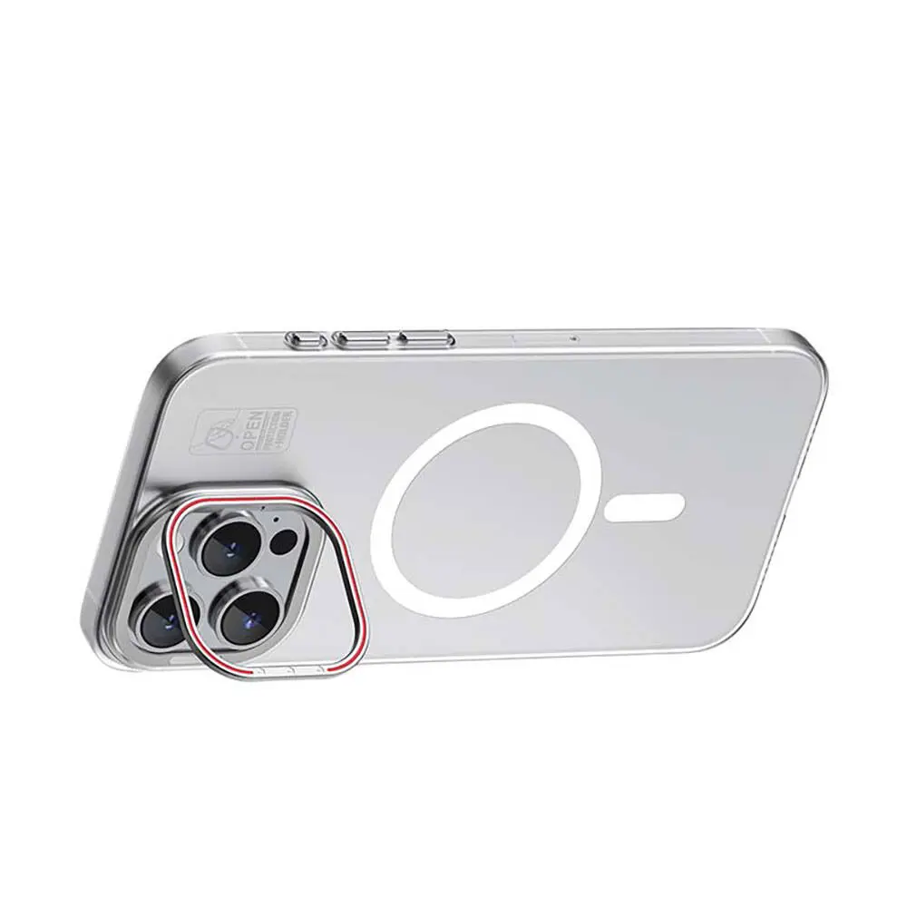 iPhone 15 Pro MagSafe Uyumlu Standlı Mat Kılıf - Recci Glaze