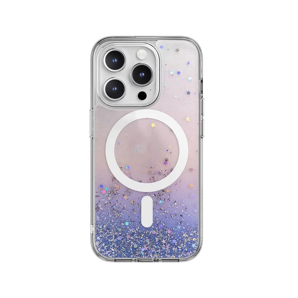 iPhone 15 Pro MagSafe Uyumlu Şeffaf Simli Kılıf - Switcheasy Starfield-M