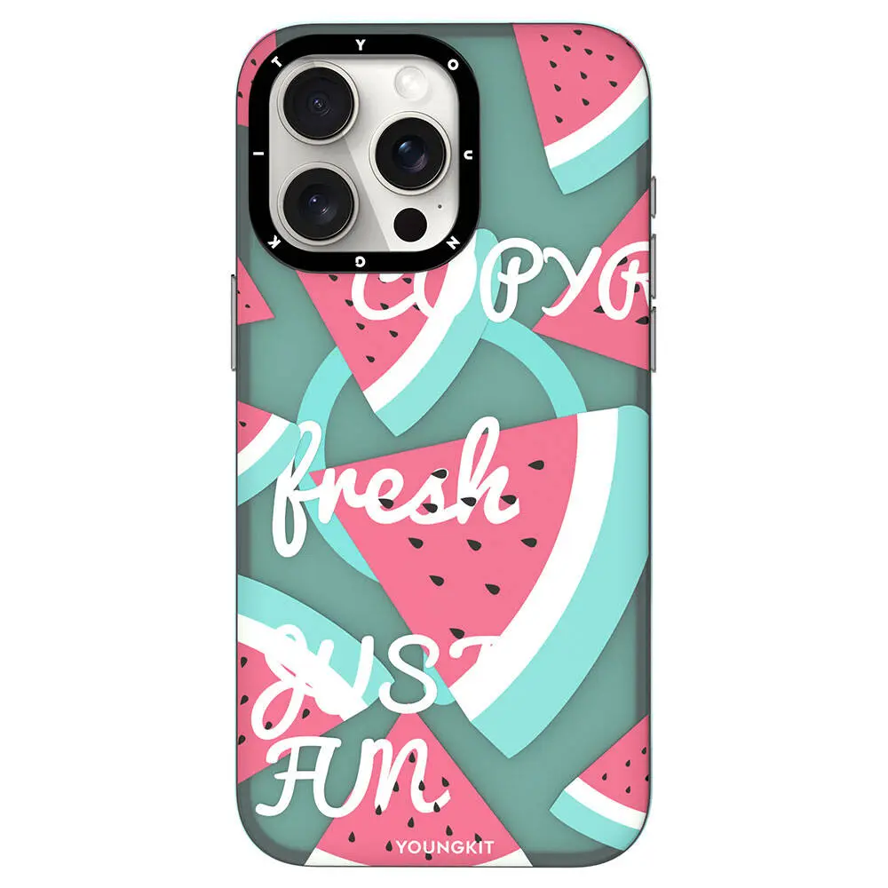 iPhone 15 Pro MagSafe Uyumlu Yaz Meyvesi Desenli Kılıf - Youngkit Fruity Flavour