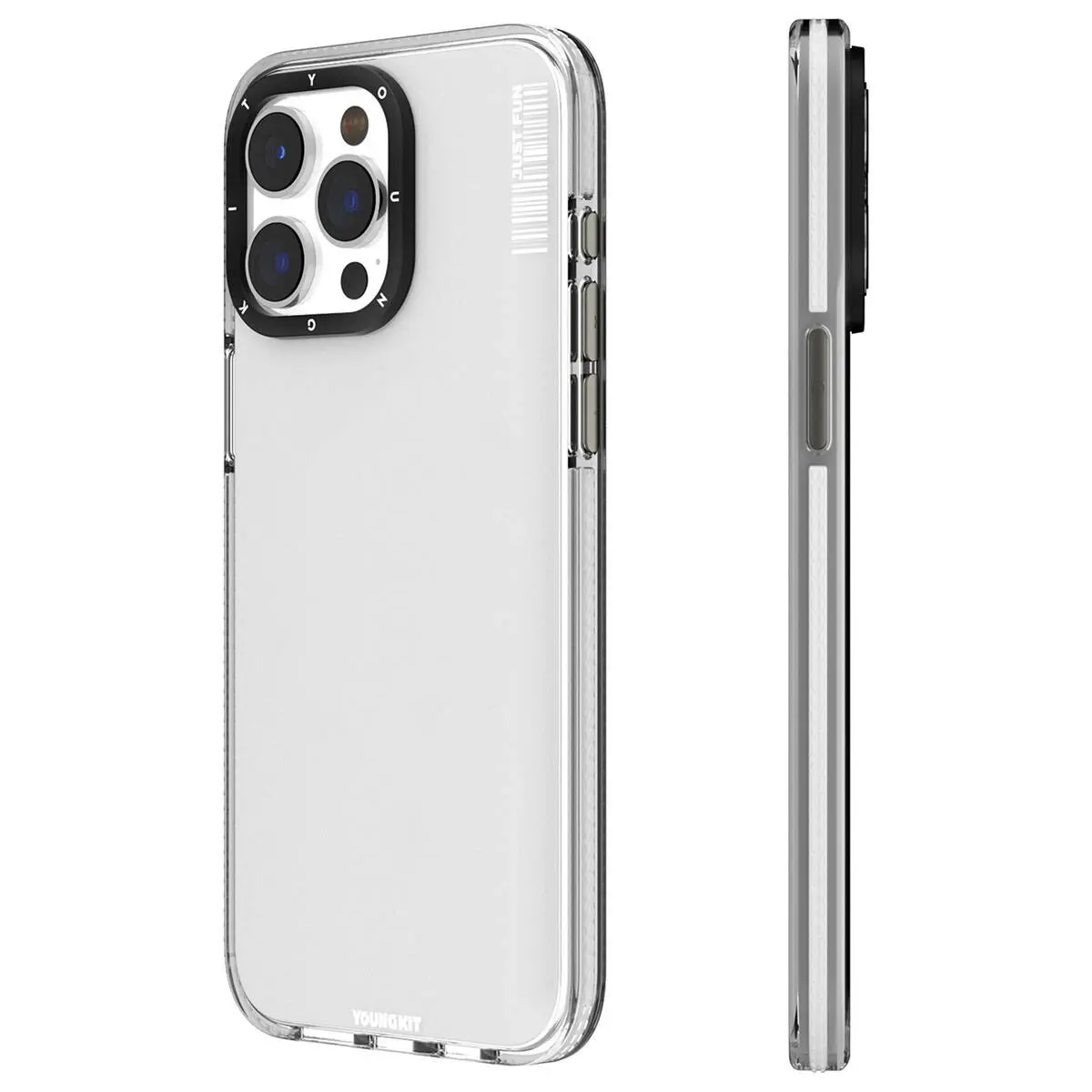 iPhone 15 Pro Şeffaf Kılıf, Pürüzsüz Düz Arka Yüzey - YoungKit Crystal Color