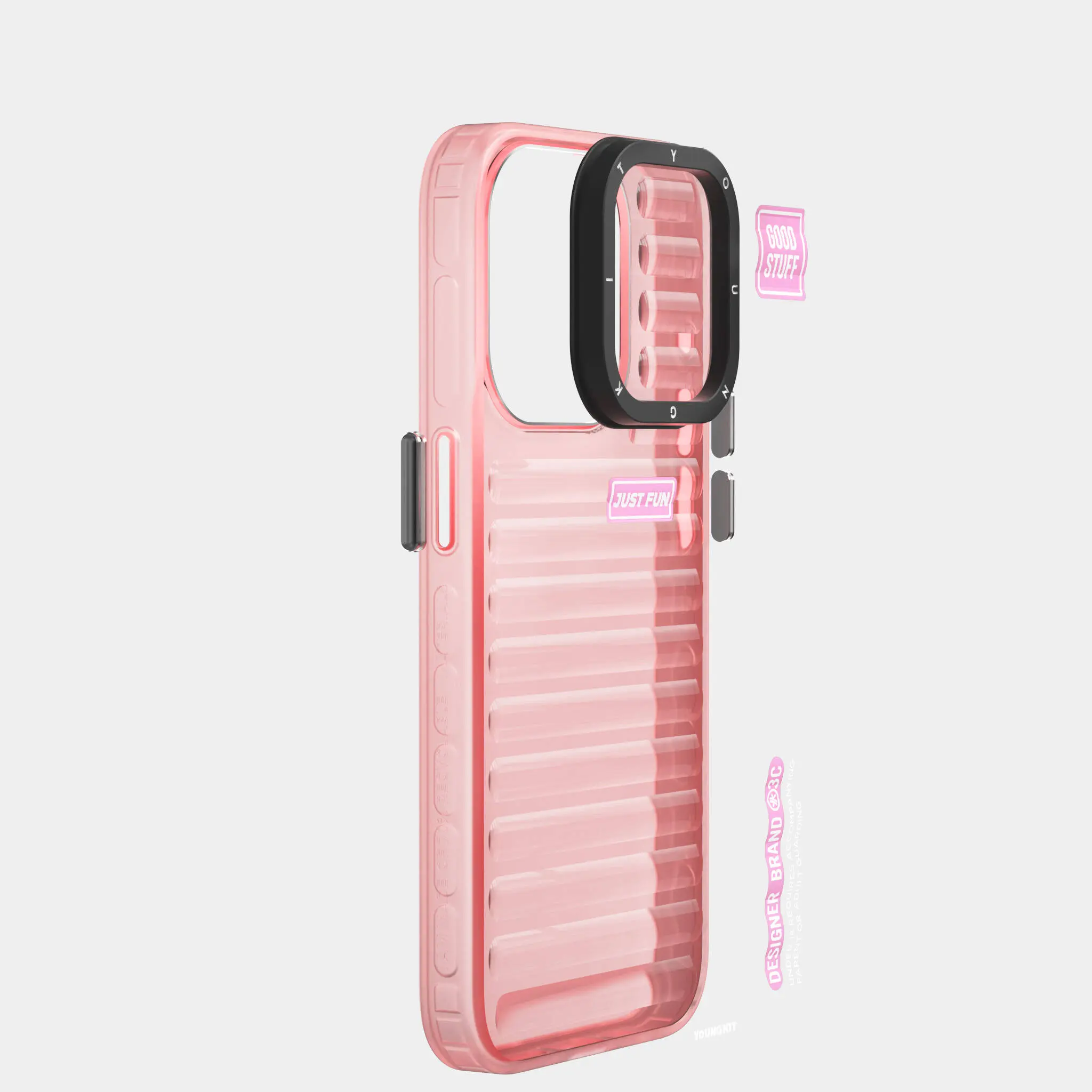iPhone 15 Pro Şeffaf Renkli Tasarım Kılıf - YoungKit Fluorite