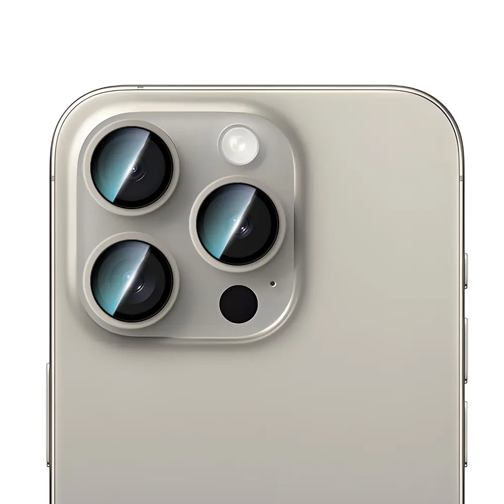 Apple iPhone 15 Pro Max CaseWorld Alloy Serisi Oleofobik Anti Reflective Kamera Lens Koruyucu