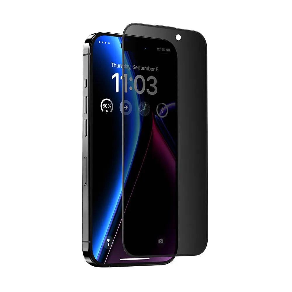 iPhone 15 Pro Max Gizlilik Ekran Koruyucu, Uygulama Aparatlı - Benks V Pro Ultra Shield Privacy