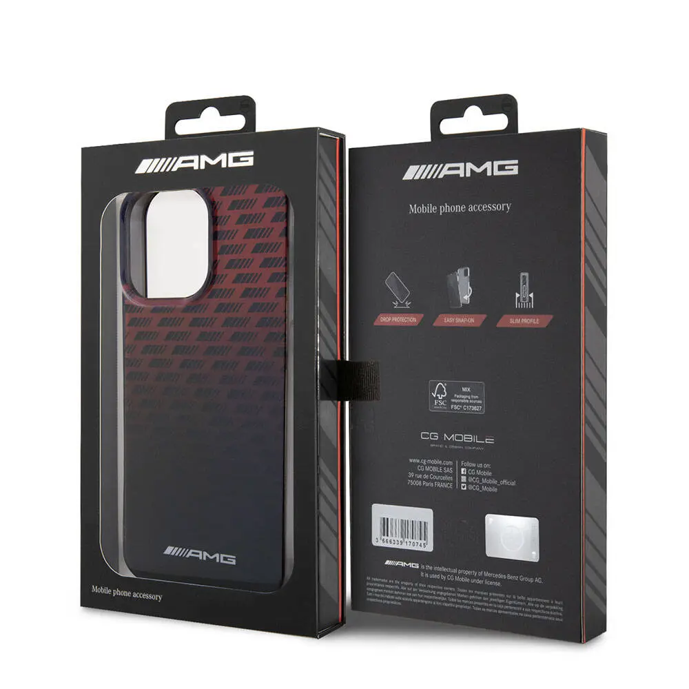 iPhone 15 Pro Max Çift Katmanlı Kılıf - AMG Lisanslı Dörtgen Şerit Desenli