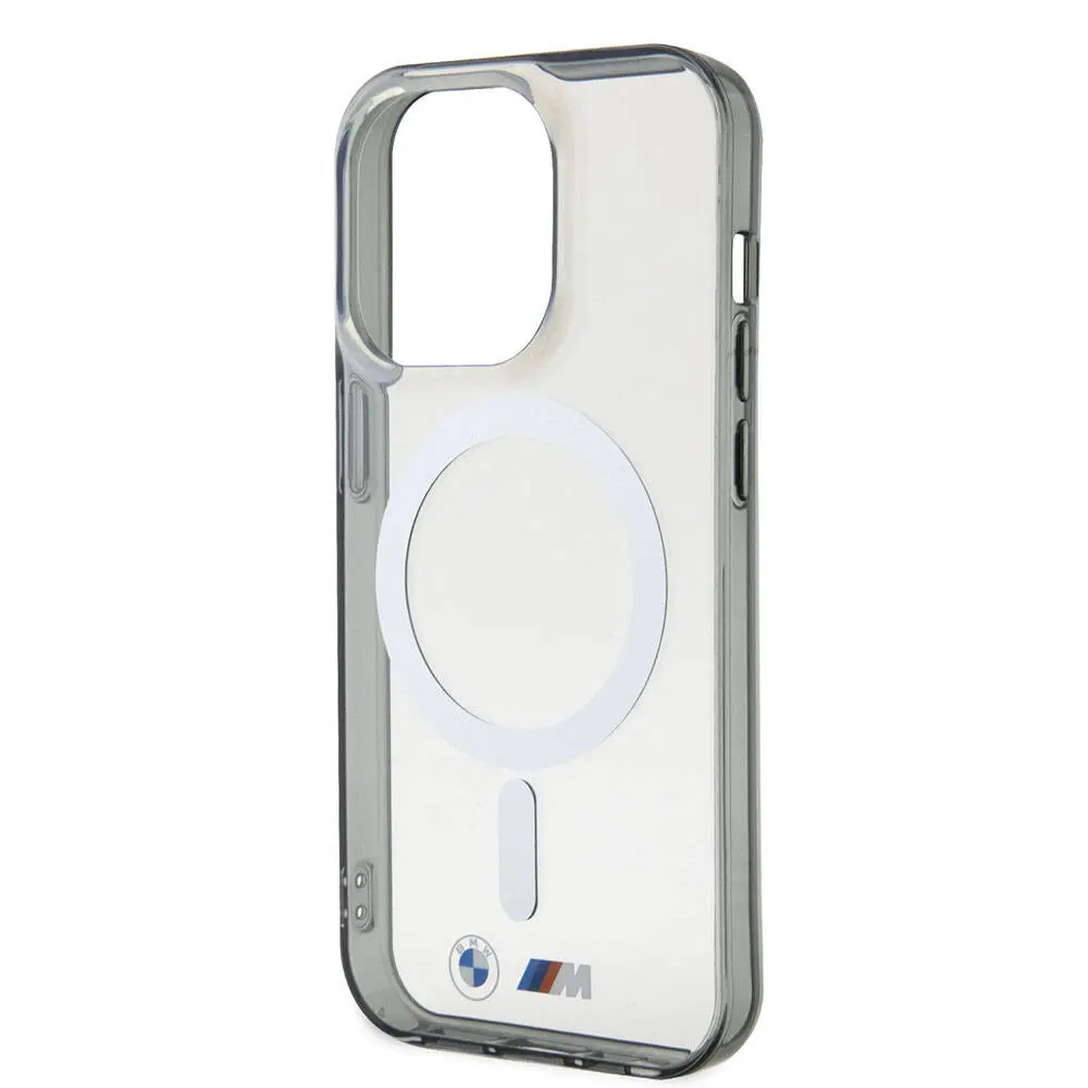 iPhone 15 Pro Max MagSafe Uyumlu Şeffaf Kılıf - BMW Silver Ring