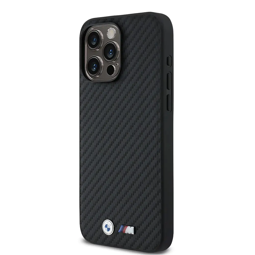 iPhone 15 Pro Max Kılıf, BMW Lisanslı Karbon Fiber Tasarımlı PU Deri Kapak