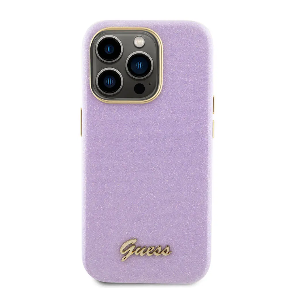 iPhone 15 Pro Max Kılıf, Glitter Glossy Script - Guess