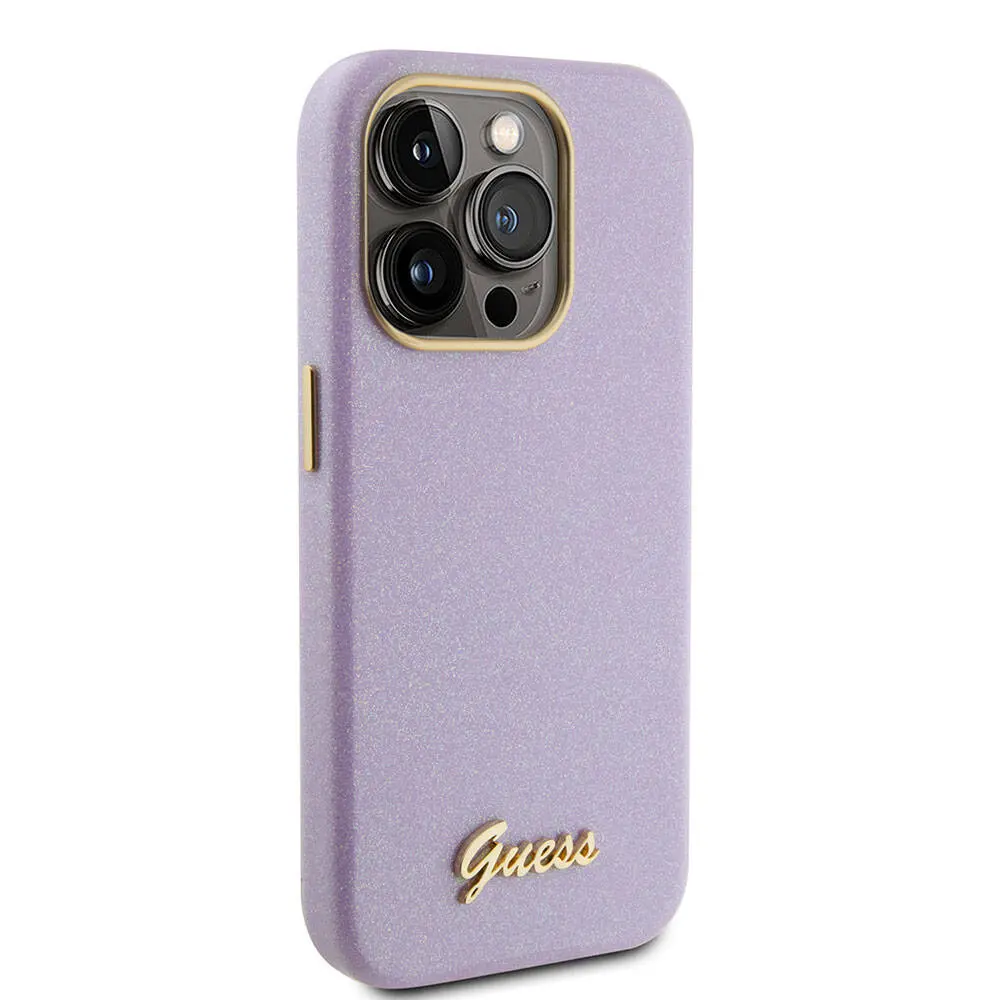 iPhone 15 Pro Max Kılıf, Glitter Glossy Script - Guess