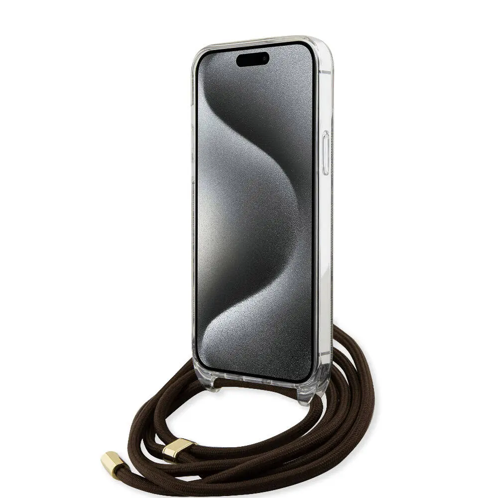 iPhone 15 Pro Max Kılıf, Çapraz Kordon ve 4G Desenli - Guess Lisanslı
