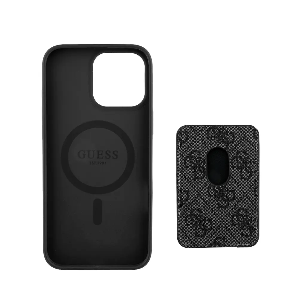 iPhone 15 Pro Max MagSafe Uyumlu Kartlıklı Kılıf - Guess 4G Çizgili