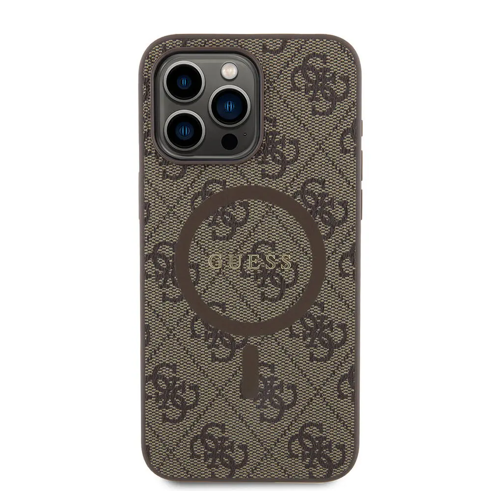 iPhone 15 Pro Max MagSafe Uyumlu Halkalı Kılıf - Guess 4G Logolu