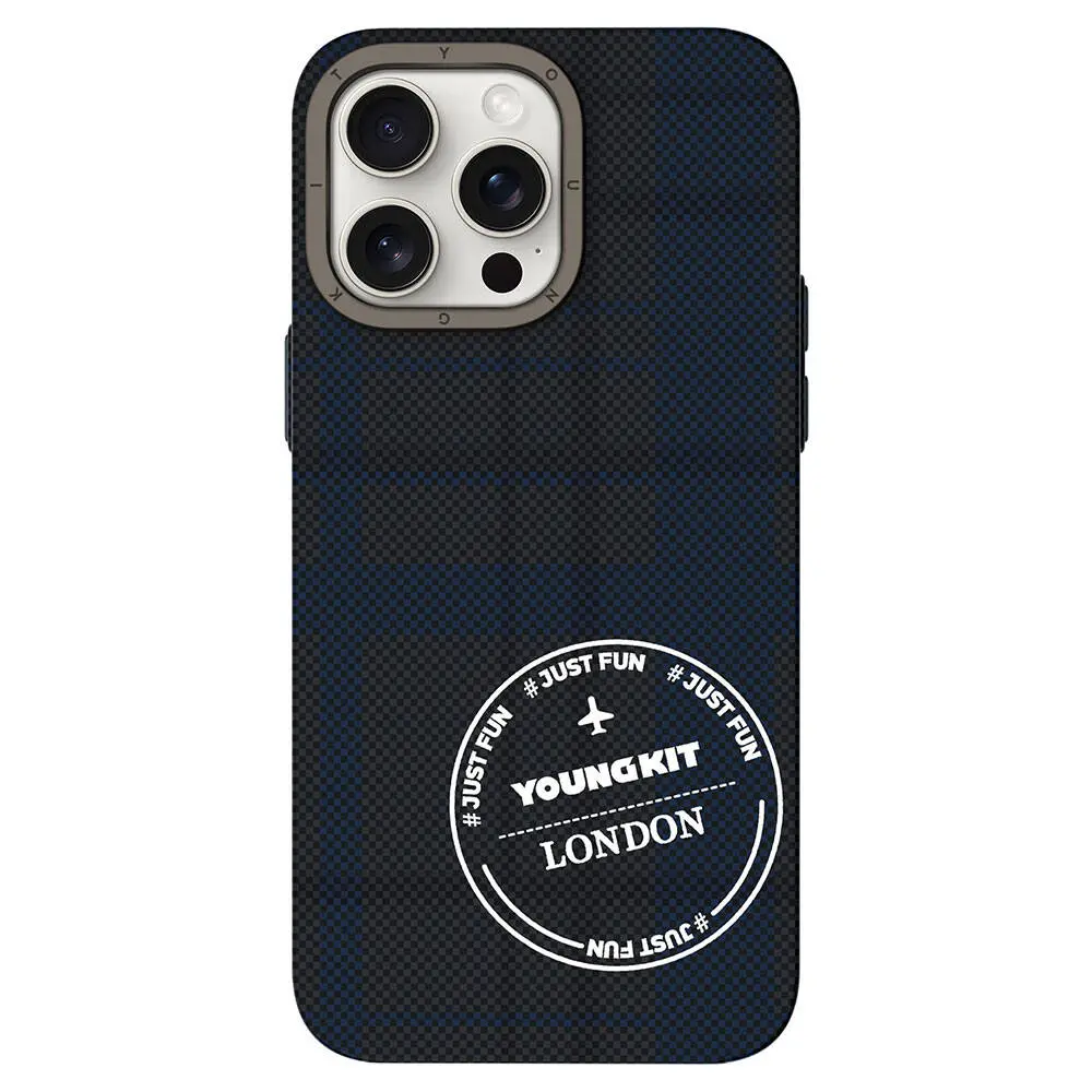 iPhone 15 Pro Max Ekose Desenli Kılıf - Youngkit Gezhi Serisi