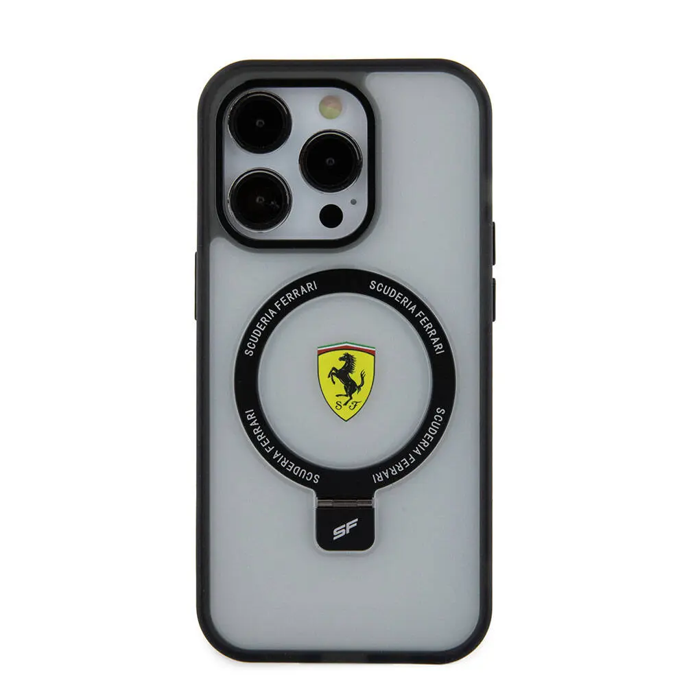 iPhone 15 Pro Max MagSafe Uyumlu Standlı Kılıf - Ferrari Buzlu Yüzey