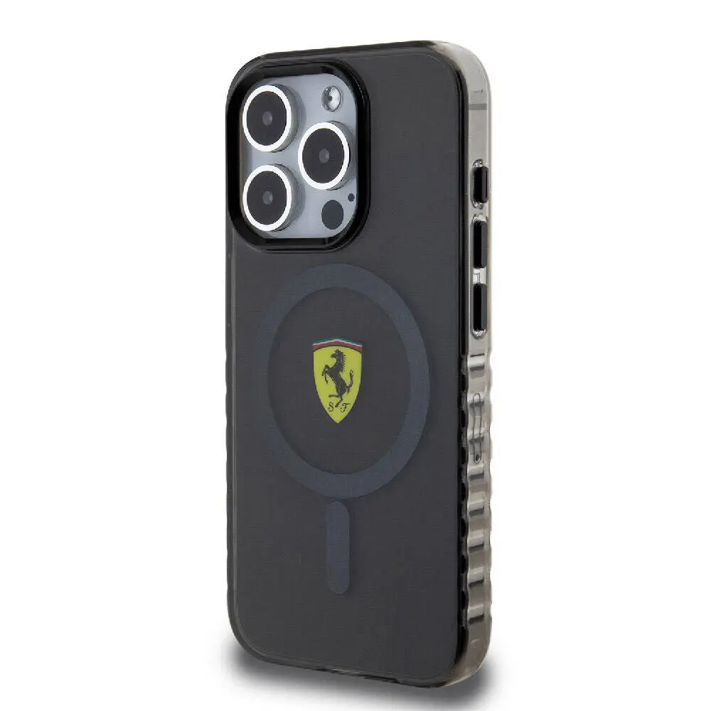 iPhone 15 Pro Max MagSafe Uyumlu Kılıf - Ferrari Lisanslı Tırtıklı Kenar