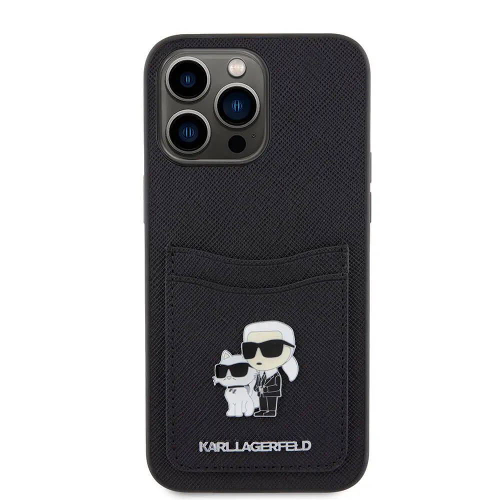 iPhone 15 Pro Max Kartlıklı Kılıf, Metal Logo - Karl Lagerfeld