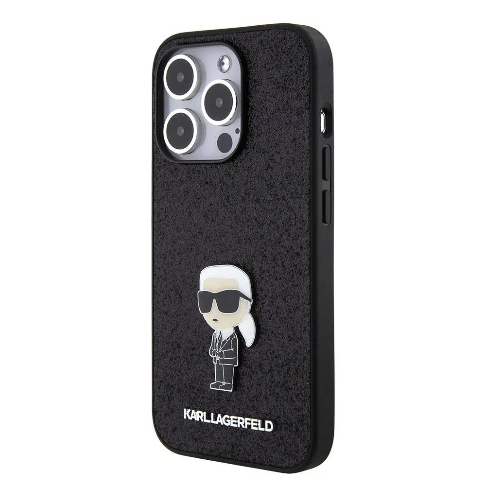 iPhone 15 Pro Max Kılıf, Fixed Glitter Metal Logo - Karl Lagerfeld
