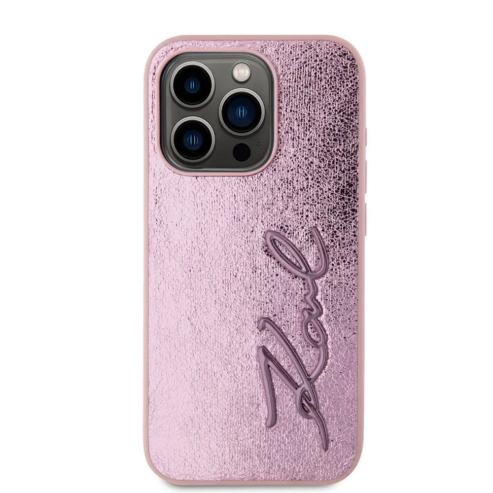 iPhone 15 Pro Max Kılıf, 3D KL Yazılı Tüylü Arka Yüzey - Karl Lagerfeld