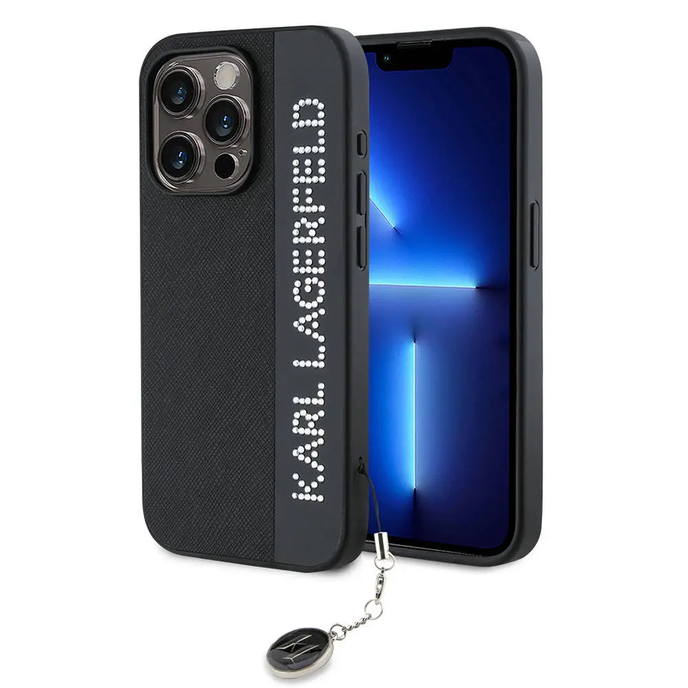 iPhone 15 Pro Max Uyumlu Taşlı Saffiano Kılıf - Karl Lagerfeld KL
