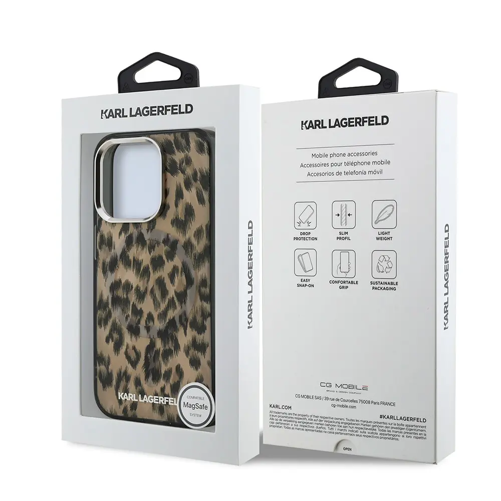 iPhone 15 Pro Max IML Leopar Baskılı Kılıf - Karl Lagerfeld