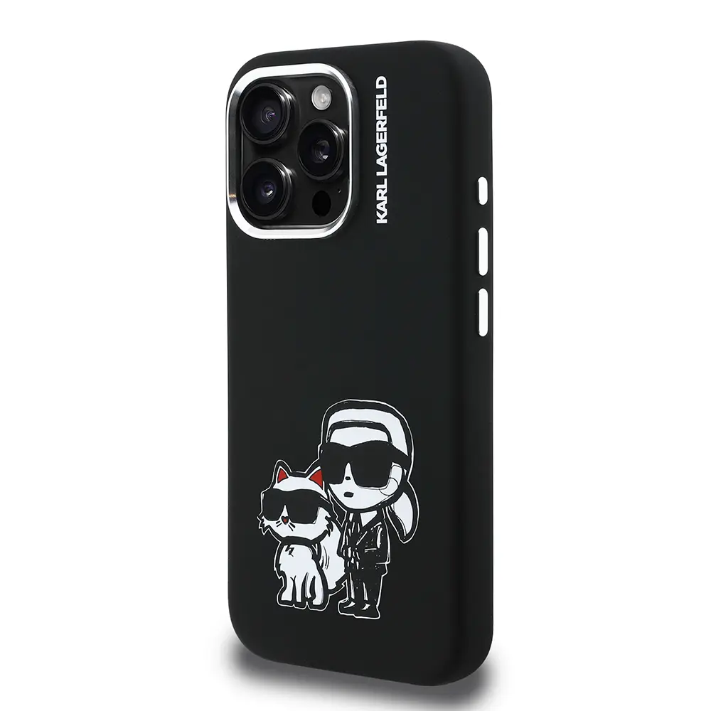 iPhone 15 Pro Max Silikon Kılıf - Karl Lagerfeld Karl & Choupette