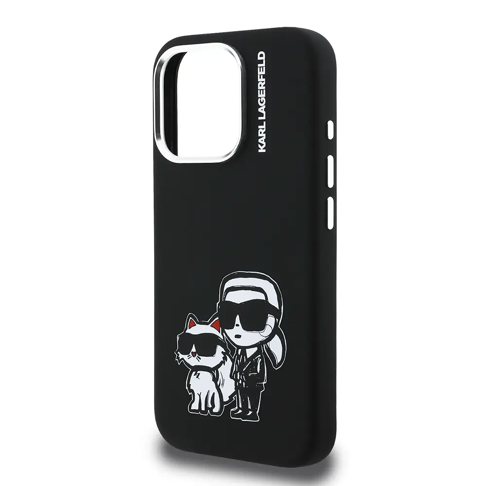 iPhone 15 Pro Max Silikon Kılıf - Karl Lagerfeld Karl & Choupette