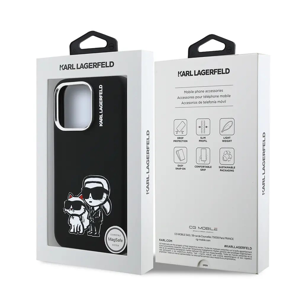 iPhone 15 Pro Max Silikon Kılıf - Karl Lagerfeld Karl & Choupette