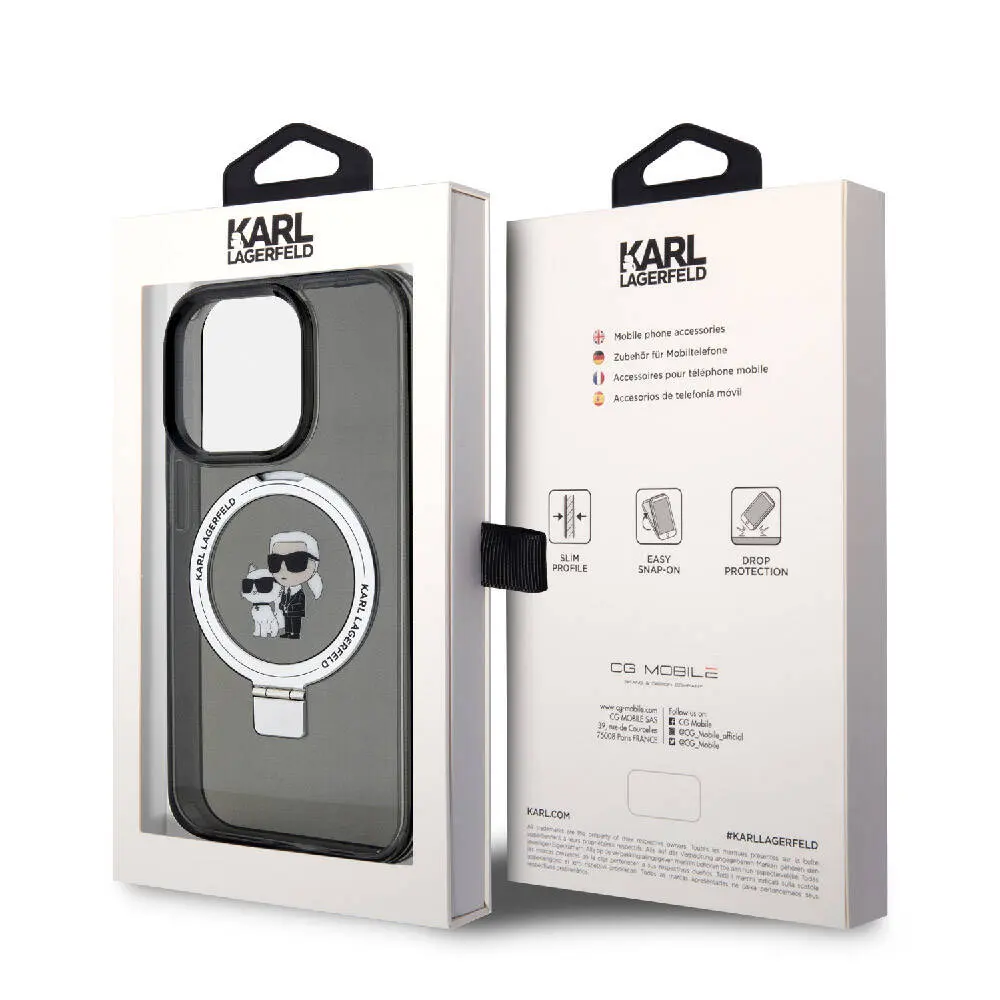 iPhone 15 Pro Max MagSafe Uyumlu Ring Standlı Kılıf - Karl Lagerfeld K&C