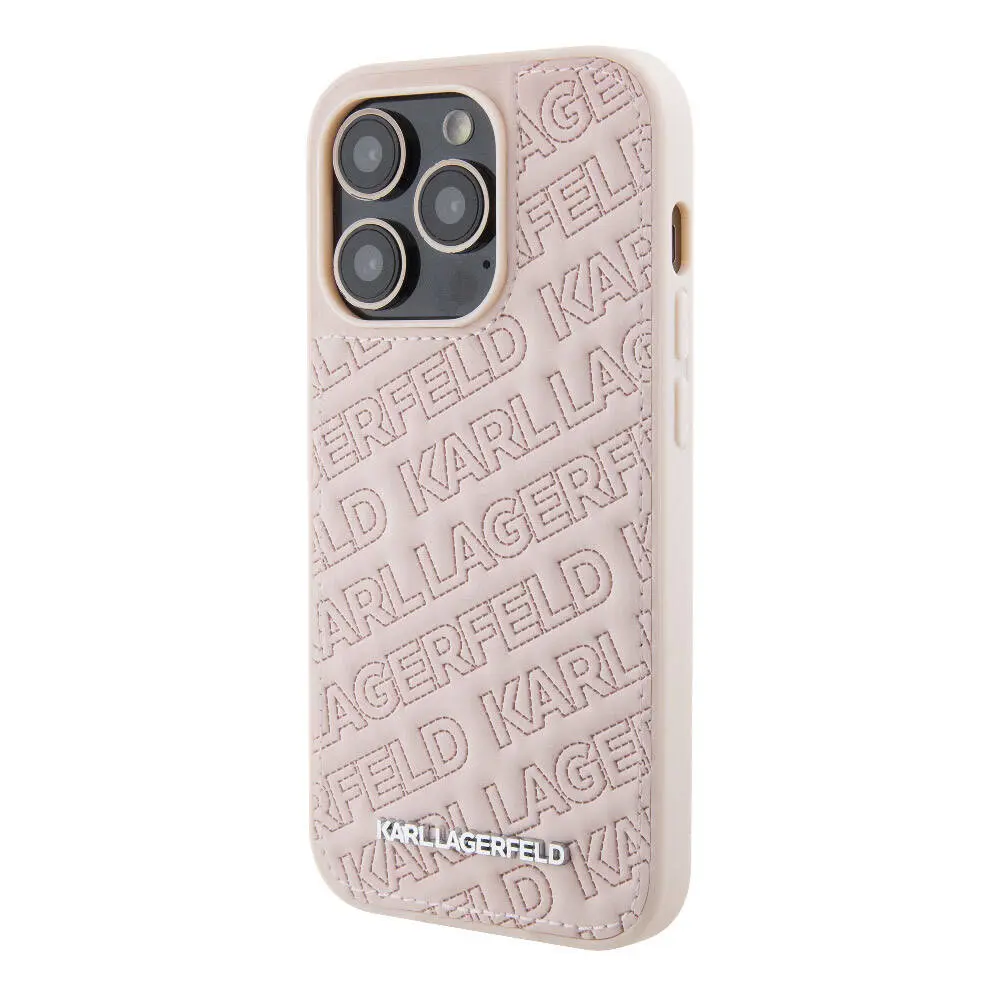 iPhone 15 Pro Max Dikişli Logolu Kapitone Kılıf - Karl Lagerfeld