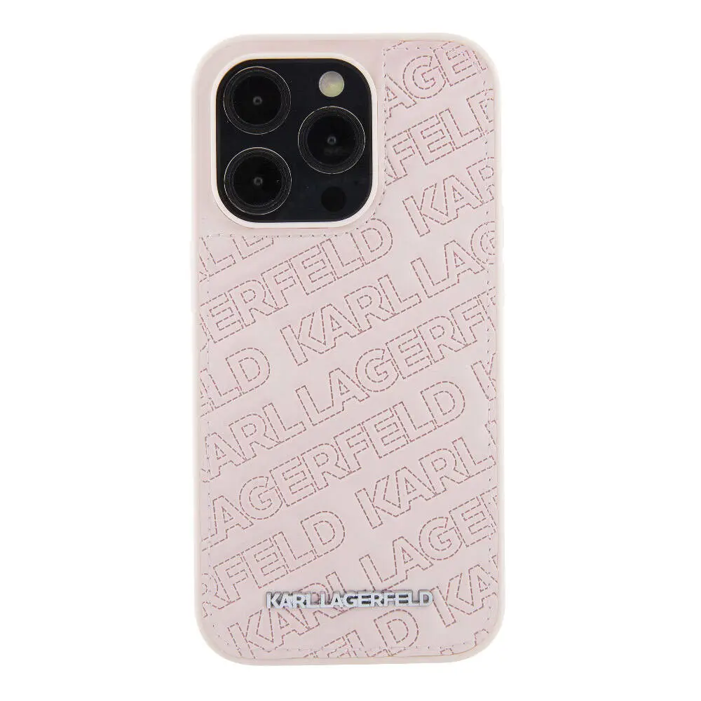 iPhone 15 Pro Max Dikişli Logolu Kapitone Kılıf - Karl Lagerfeld
