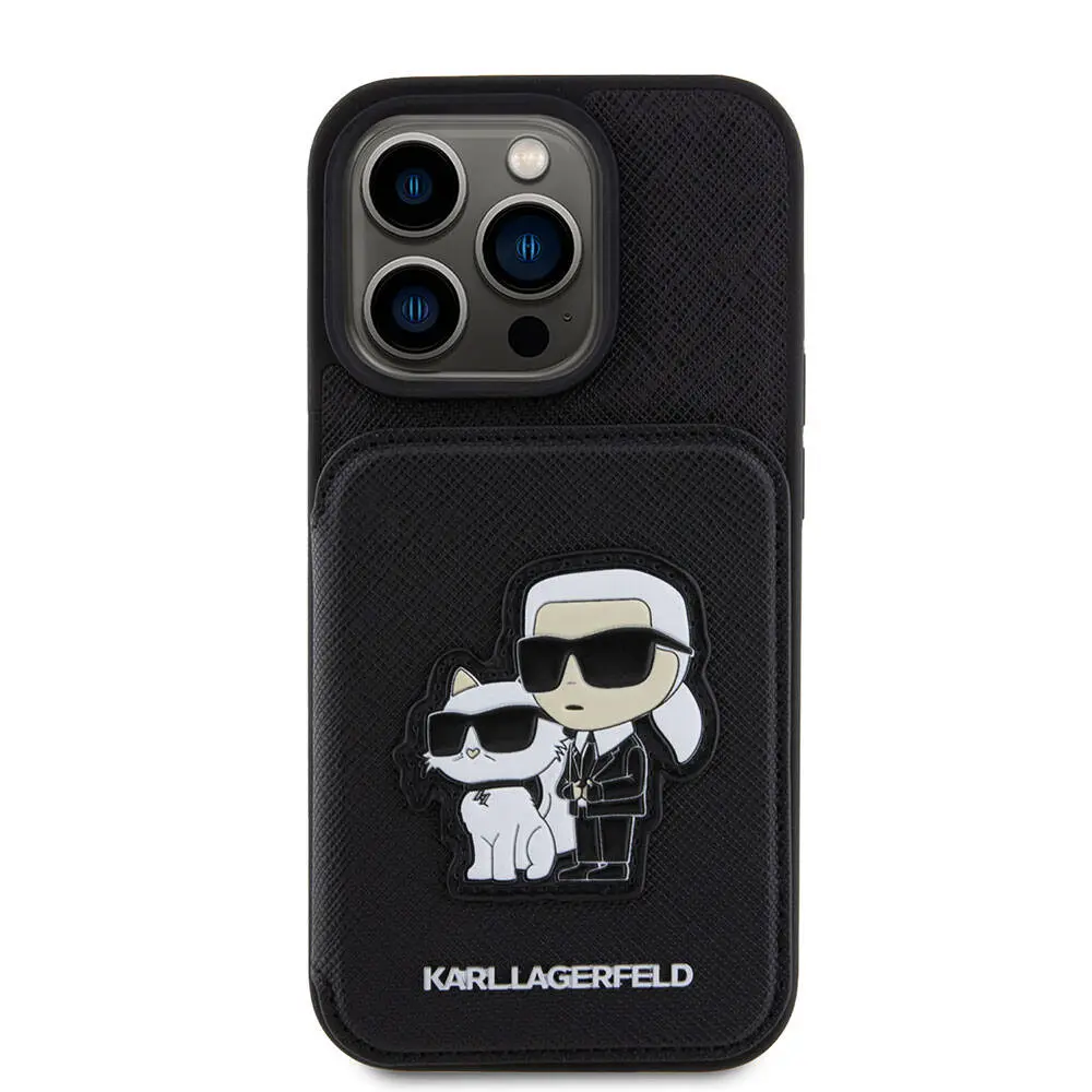 iPhone 15 Pro Max Standlı Kartlıklı Saffiano Kılıf - Karl Lagerfeld