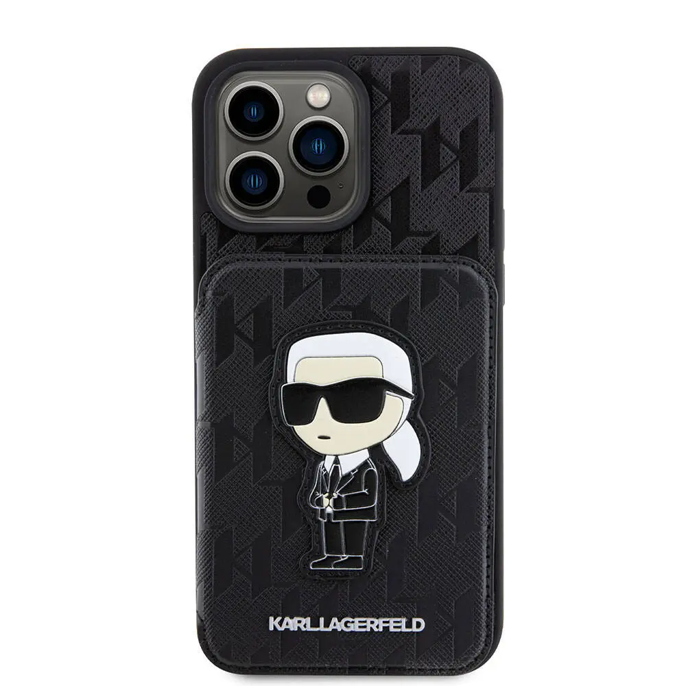 iPhone 15 Pro Max Standlı Kartlıklı Saffiano Kılıf - Karl Lagerfeld