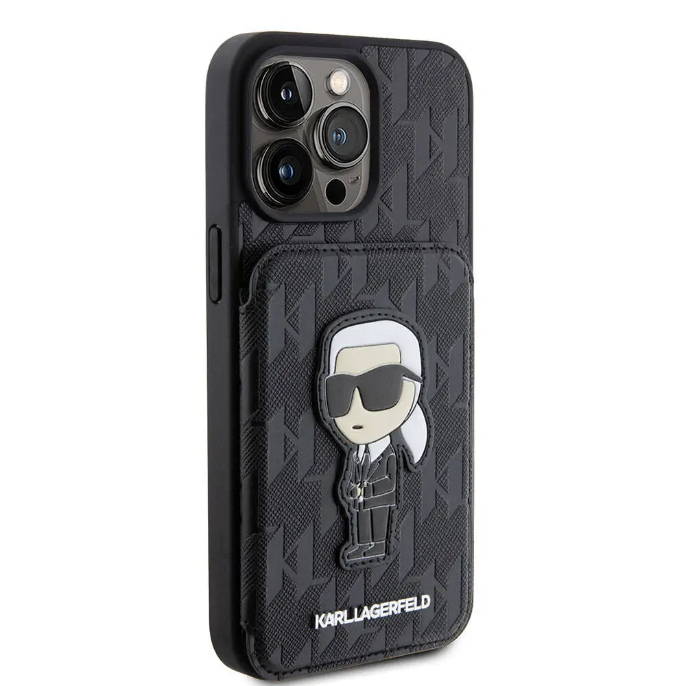 iPhone 15 Pro Max Standlı Kartlıklı Saffiano Kılıf - Karl Lagerfeld