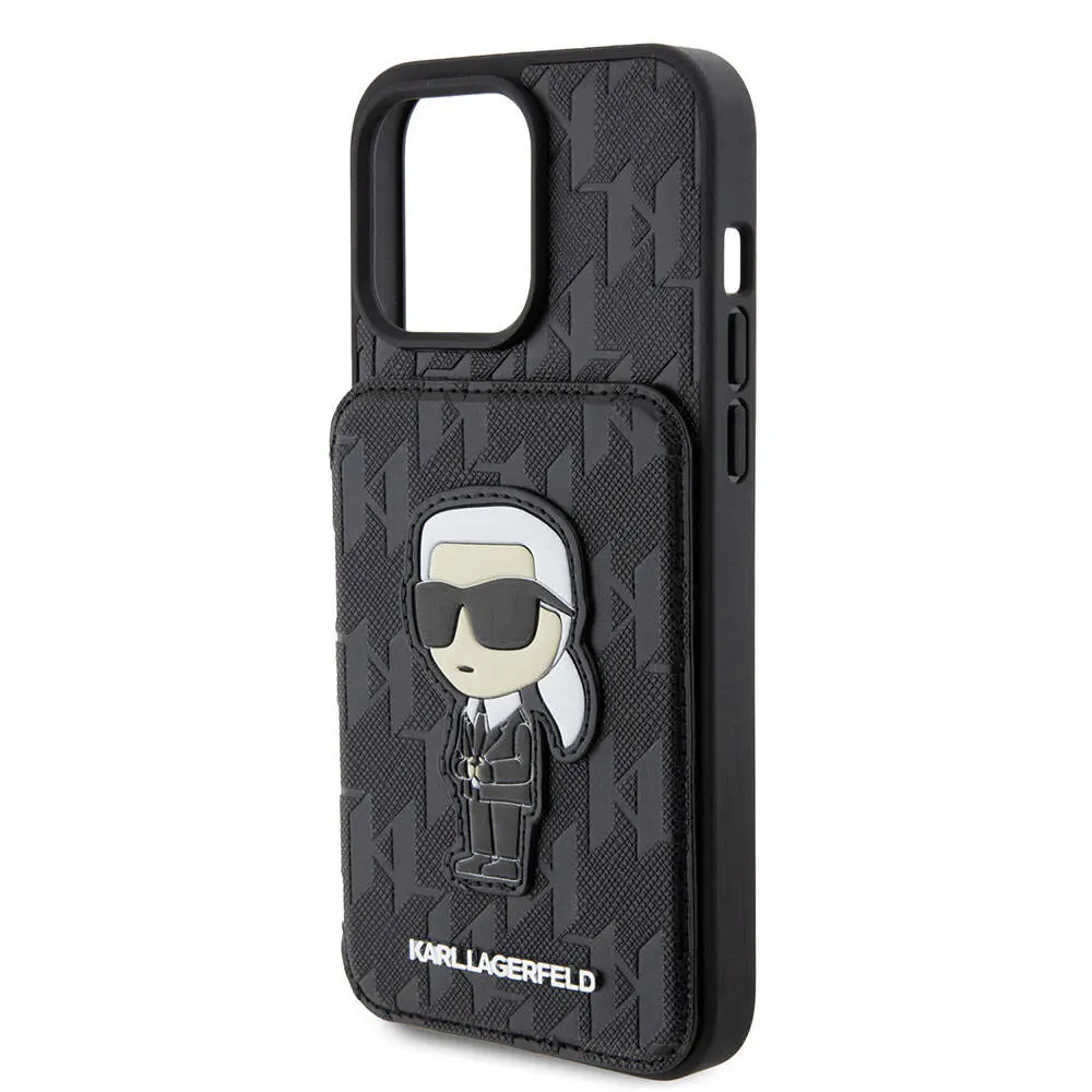 iPhone 15 Pro Max Standlı Kartlıklı Saffiano Kılıf - Karl Lagerfeld