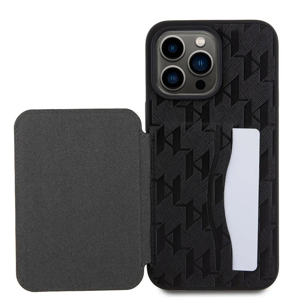iPhone 15 Pro Max Standlı Kartlıklı Saffiano Kılıf - Karl Lagerfeld