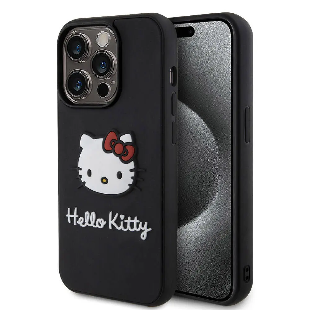 iPhone 15 Pro Max Hello Kitty Lisanslı 3D Kılıf - Kırmızı