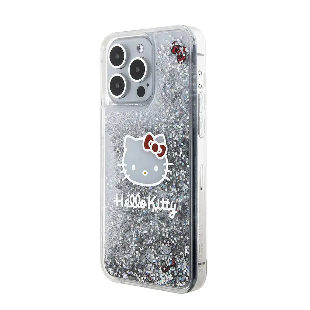 iPhone 15 Pro Max Sıvılı Glitter Kılıf - Hello Kitty Lisanslı