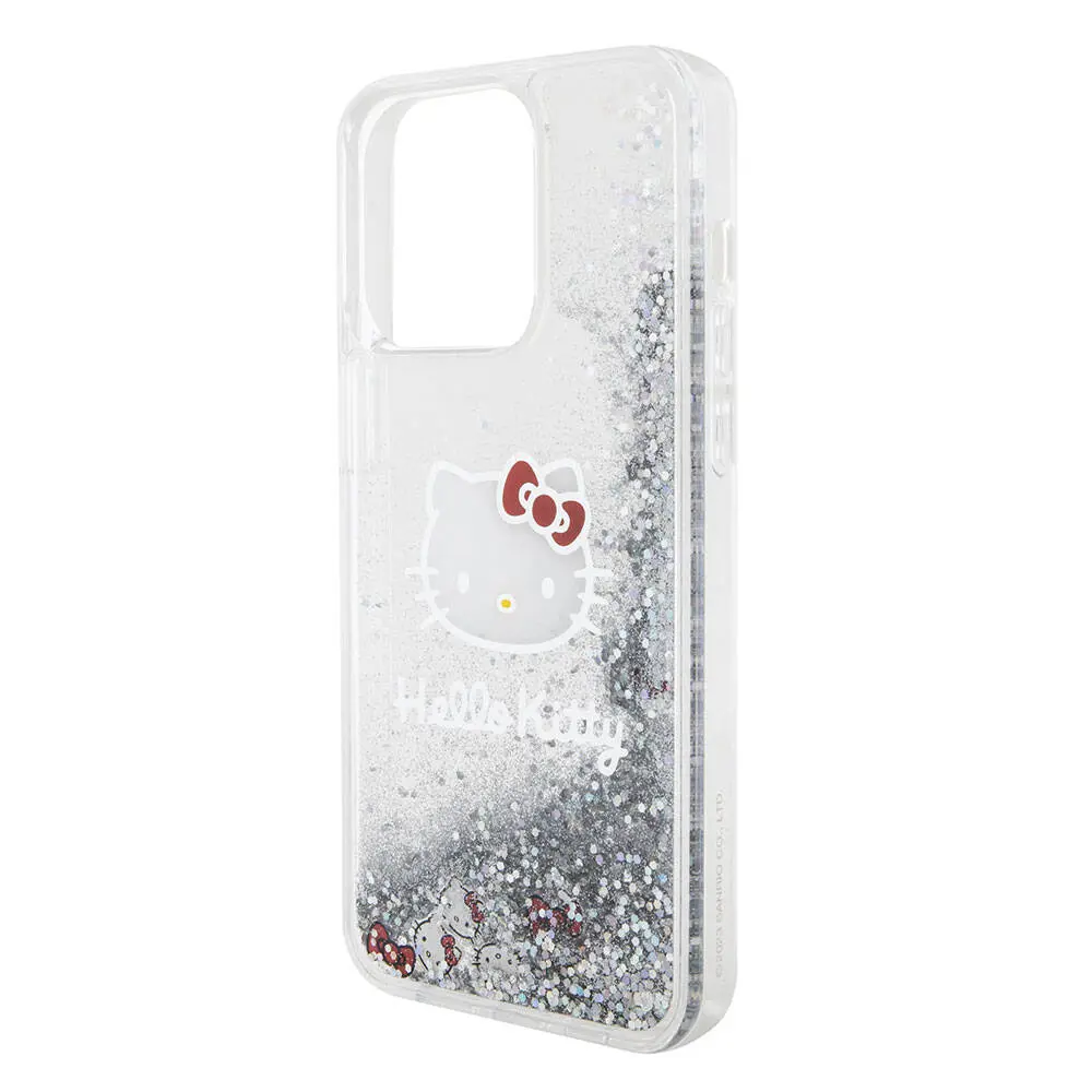 iPhone 15 Pro Max Sıvılı Glitter Kılıf - Hello Kitty Lisanslı