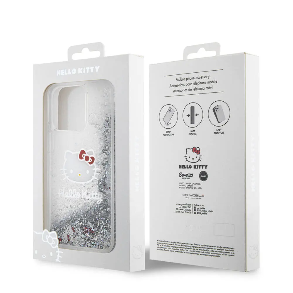 iPhone 15 Pro Max Sıvılı Glitter Kılıf - Hello Kitty Lisanslı